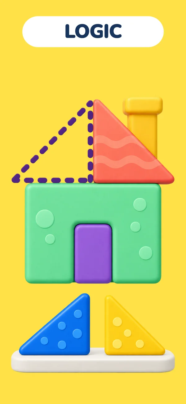 Poster: Logic — building a house from toy blocks
